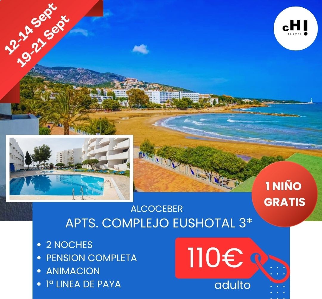 OFERTON FINES DE SEMANA SEPTIEMBRE ALCOCEBER