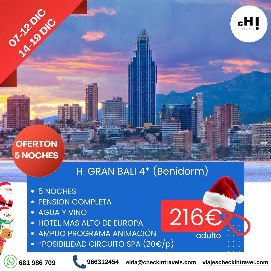 OFERTON 5 NOCHES BENIDORM
