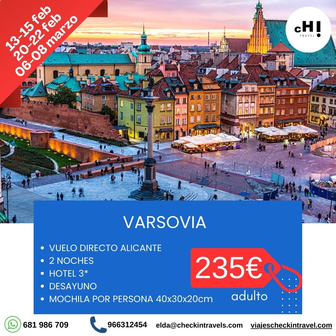 VARSOVIA FEBRERO Y MARZO desde ALICANTE