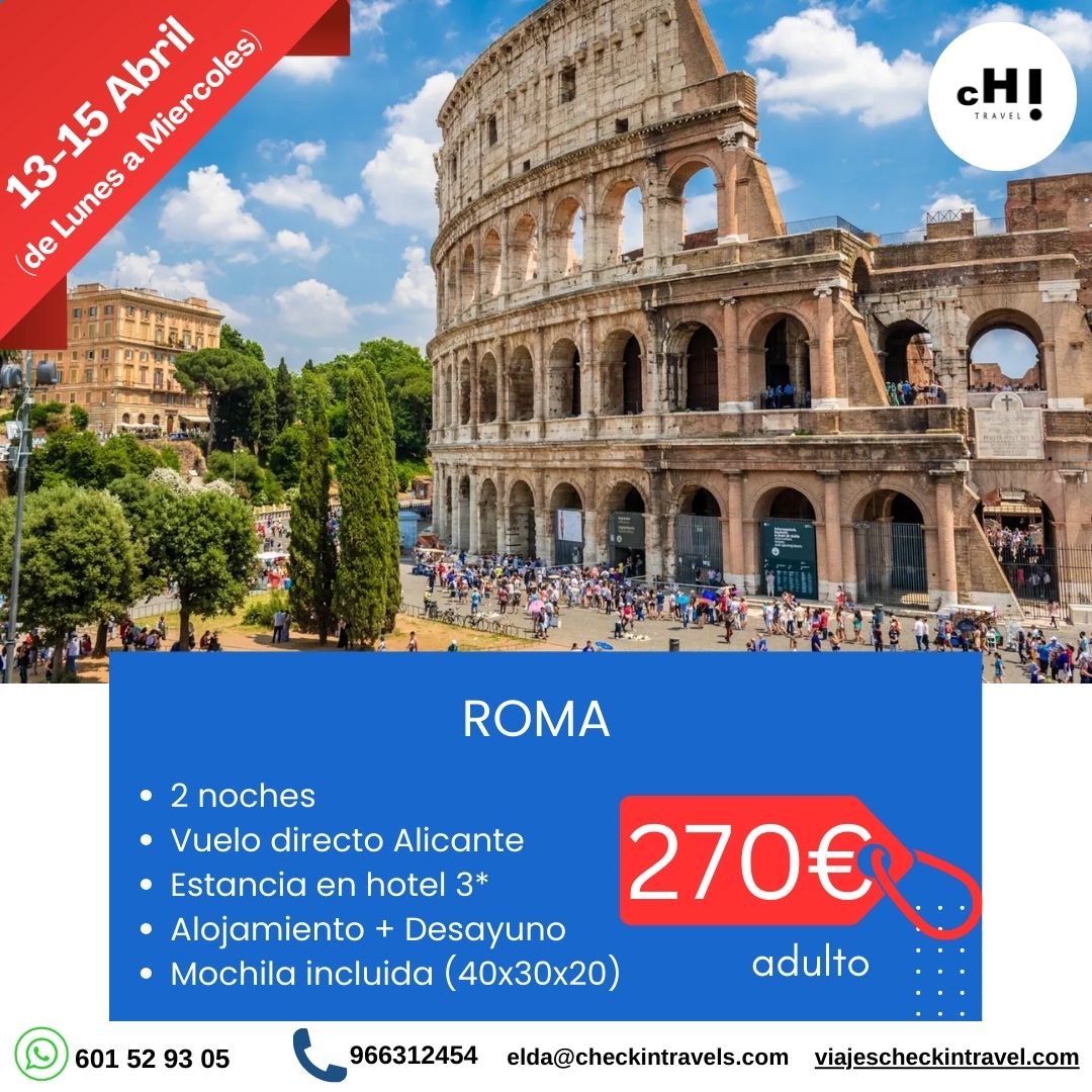 ROMA EN ABRIL desde ALICANTE