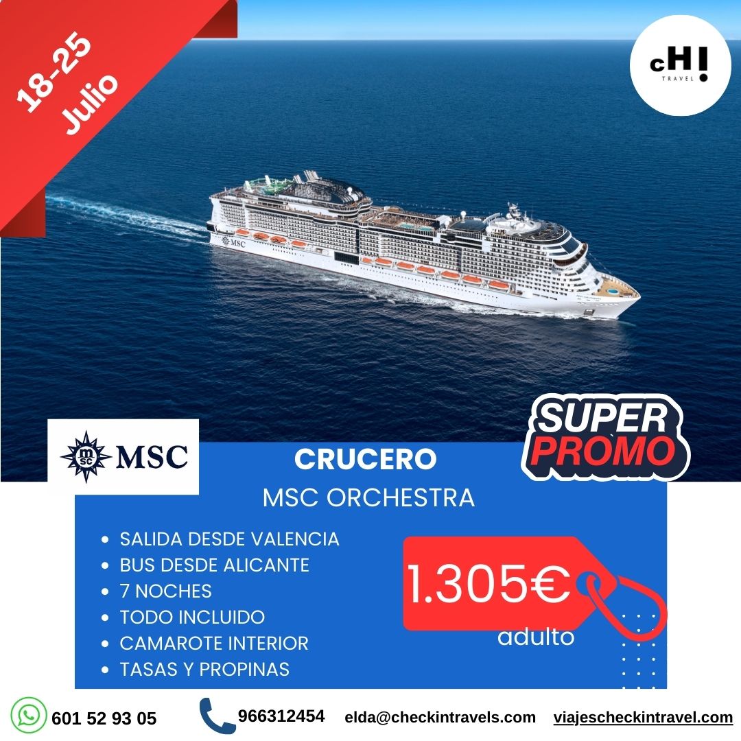 CRUCERO MSC ORCHESTRA JULIO 2026
