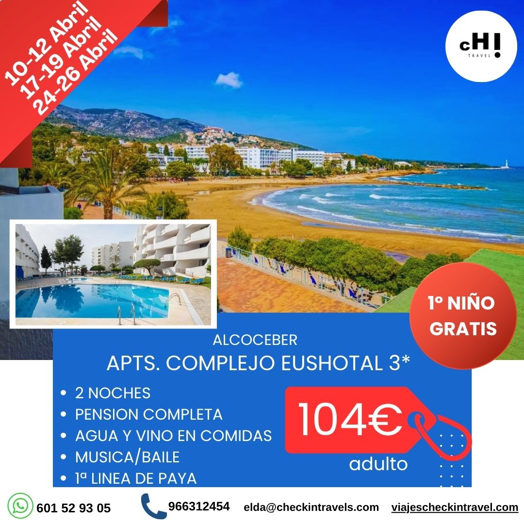 OFERTON FINES DE SEMANA ABRIL ALCOCEBER