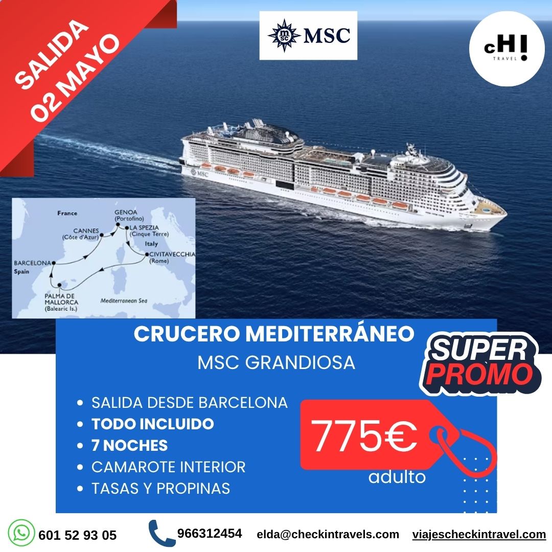 OFERTON MSC GRANDIOSA EN MAYO