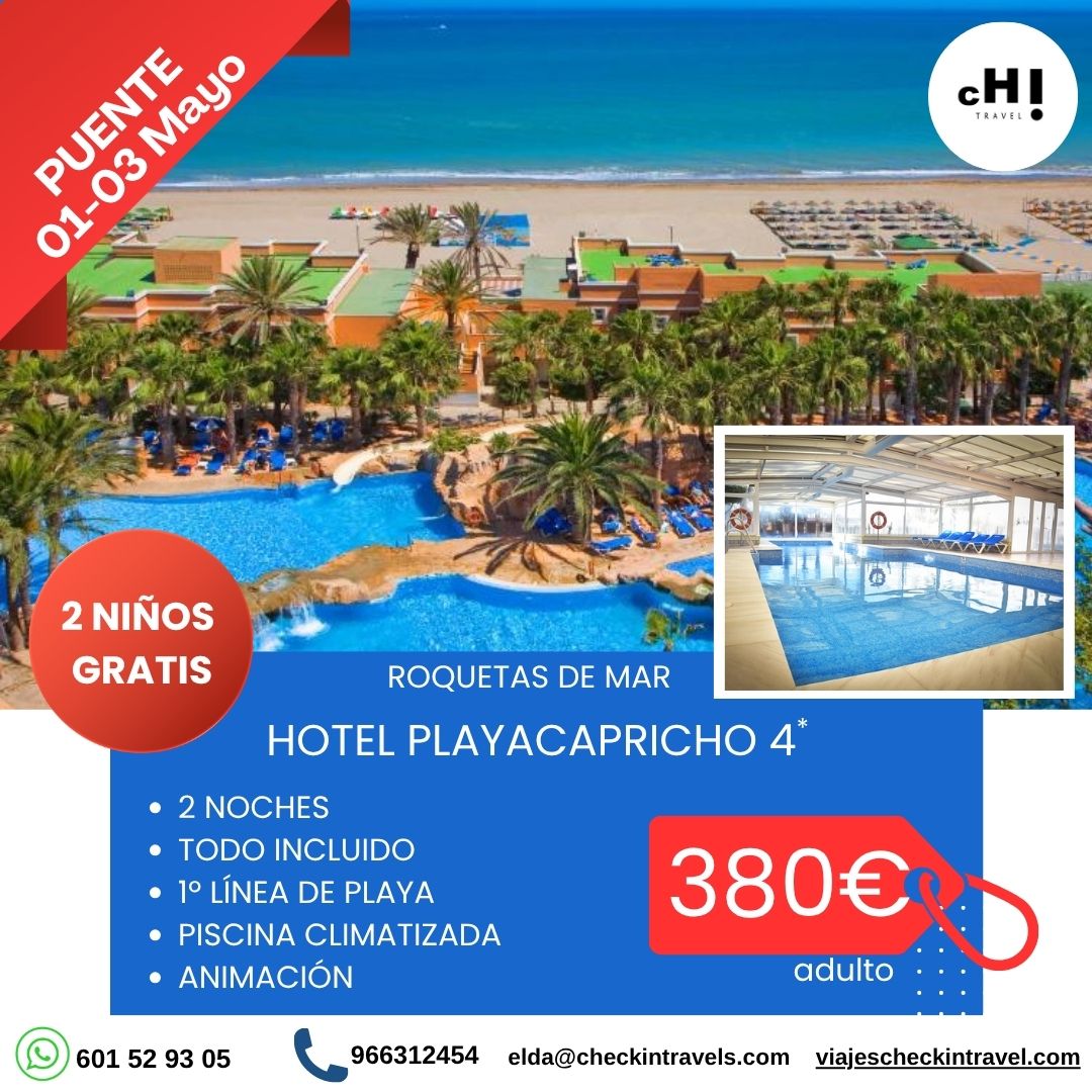 OFERTON 2 NIÑOS GRATIS EN TODO INCLUIDO PUENTE DE MAYO