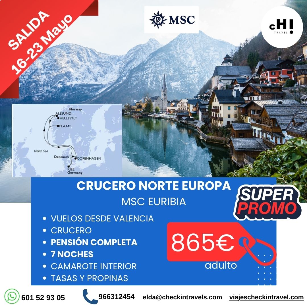 OFERTA CRUCERO NORTE EUROPA EN MAYO