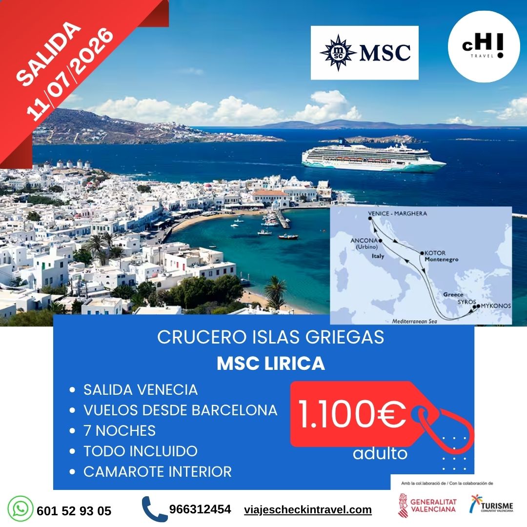 SUPER OFERTON CRUCERO ISLAS GRIEGAS EN JULIO