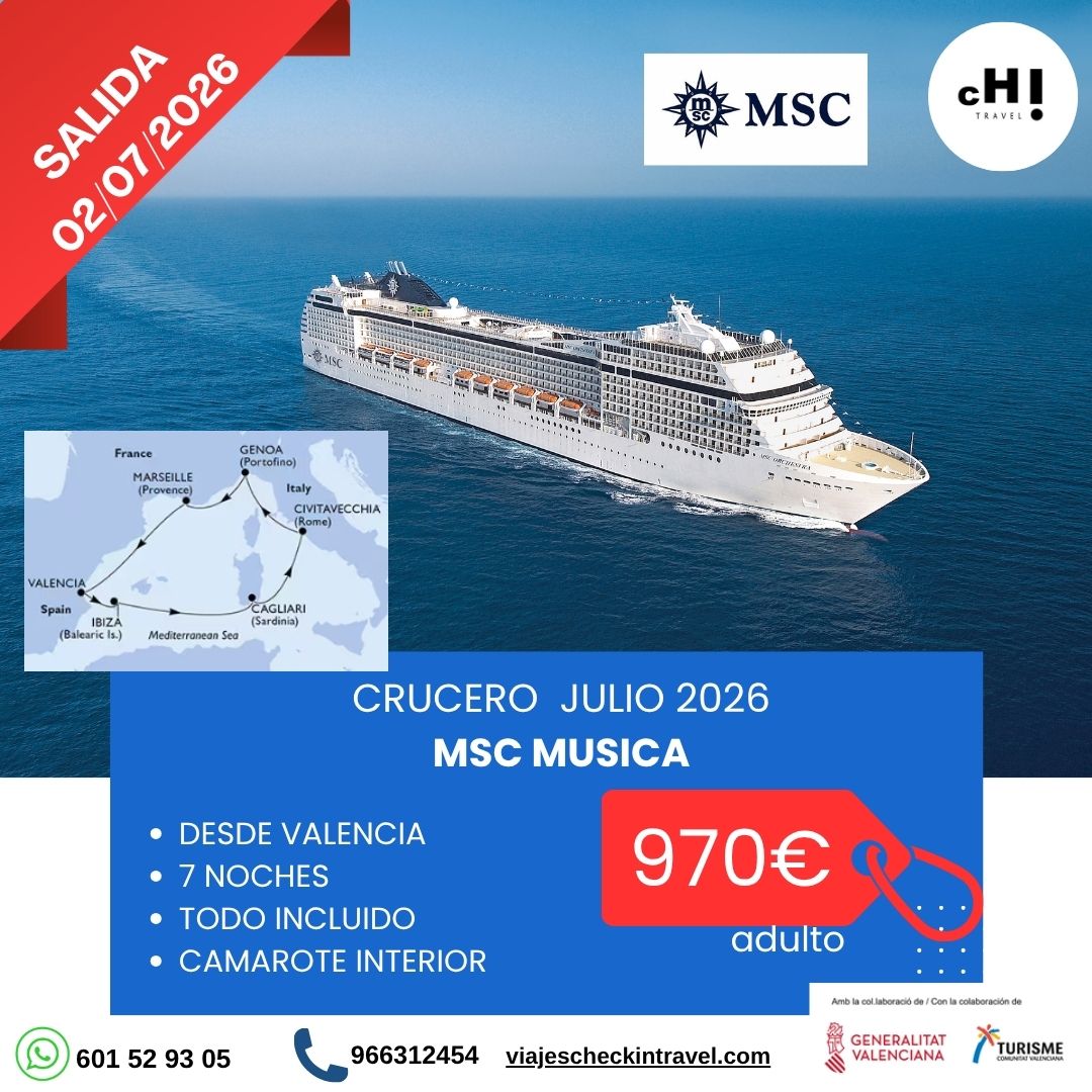 SUPER OFERTON CRUCERO EN JULIO