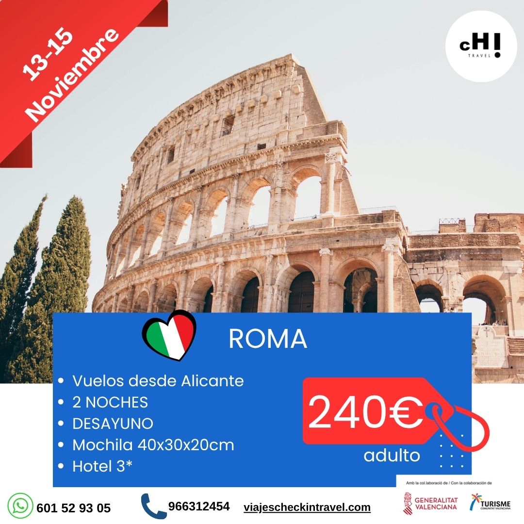 ROMA EN NOVIEMBRE desde ALICANTE